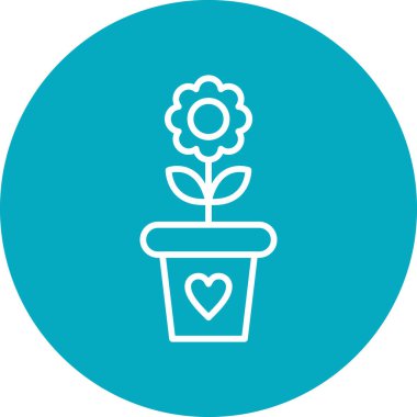 simple illustration of flower growing in a pot 