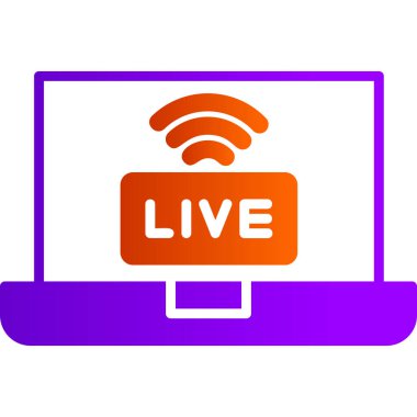 Canlı yayınlanan modern simge, vektör illüstrasyonu