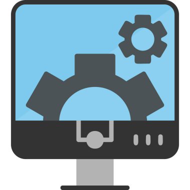 Bilgisayar Ayarları. Web simgesi basit illüstrasyon