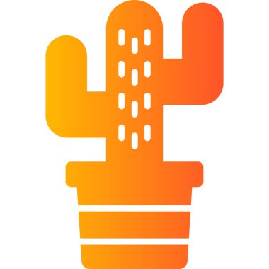 Kaktüs simgesi, modern tasarım illüstrasyonu