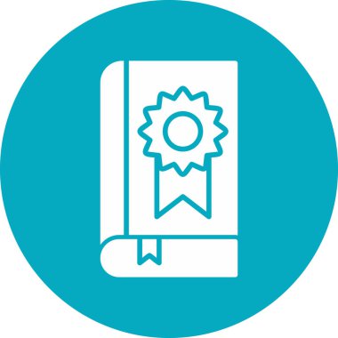 Kitap madalyası ikonu, modern tasarım illüstrasyonu