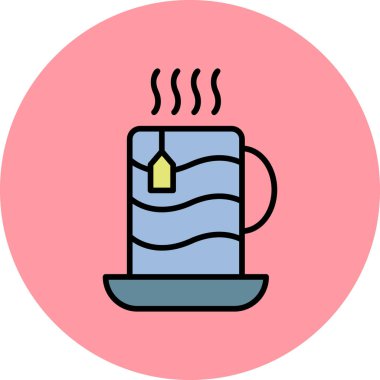 çay fincanı simgesi, vektör illüstrasyonu