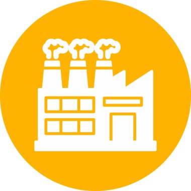 Fabrika modern simgesi, vektör illüstrasyonu