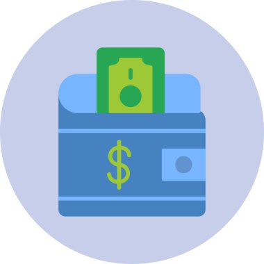 Cüzdan. Web simgesi basit illüstrasyon