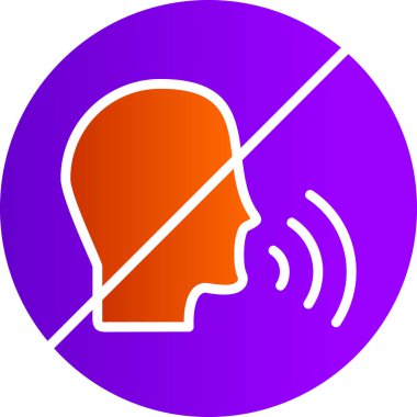 Konuşmayan simgenin vektör illüstrasyonu