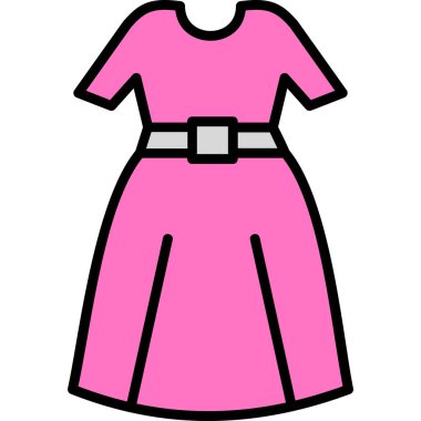 Güzel kız elbisesi. vektör illüstrasyonu