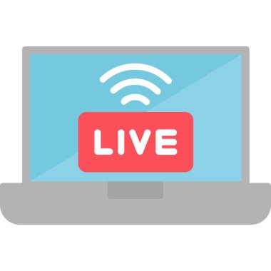 Canlı yayınlanan modern simge, vektör illüstrasyonu
