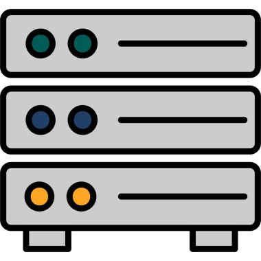 Sunucu. Web simgesi basit illüstrasyon