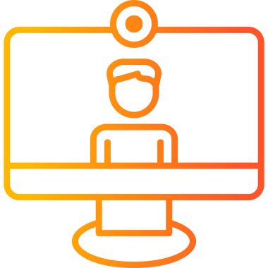 Video çağrısı modern simge, vektör illüstrasyonu