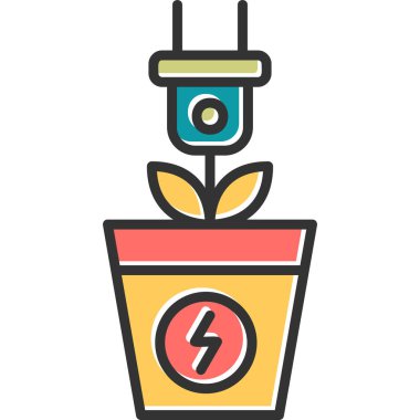 Enerji. Web simgesi basit illüstrasyon