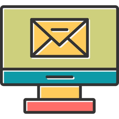 E-posta. Web simgesi basit illüstrasyon 