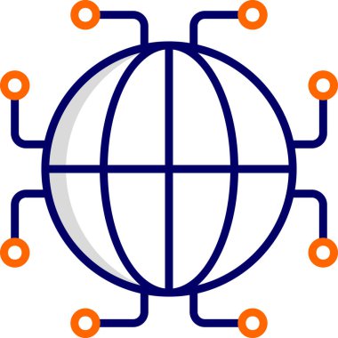 Digtal Dünyası. Web simgesi basit illüstrasyon