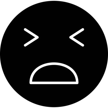 Emoji yüzü, acı, acı illüstrasyon. 