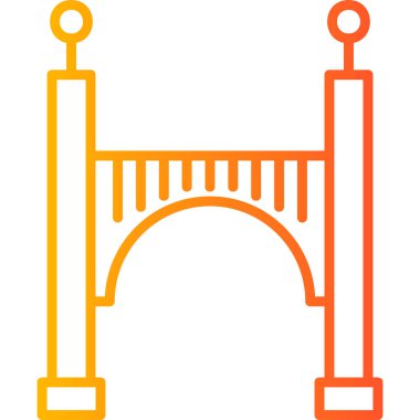 Köprü modern simgesi, vektör illüstrasyonu