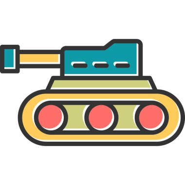military tank icon, simple vector illustration 