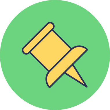 Pin simgesine bas. Basit vektör illüstrasyonu