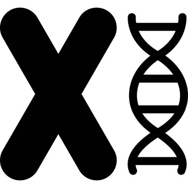 Kromozom basit simge, vektör illüstrasyonu