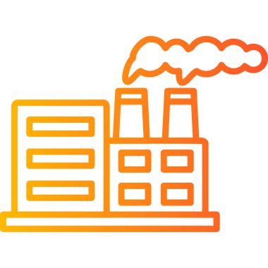 Nükleer santral simgesi, vektör illüstrasyonu basit tasarım