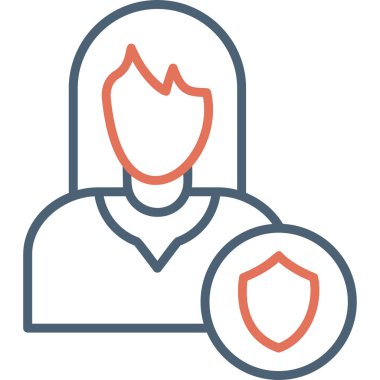 Koruma çizgisi simgesi, vektör illüstrasyonu