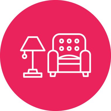 İç tasarım simgesi, modern tasarım illüstrasyonu