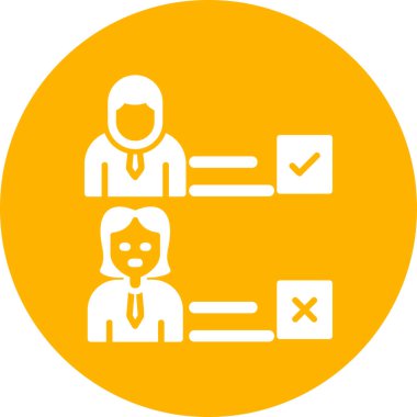 Selected Candidate modern vector icon illustration