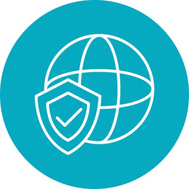 Koruma çizgisi simgesi, vektör illüstrasyonu