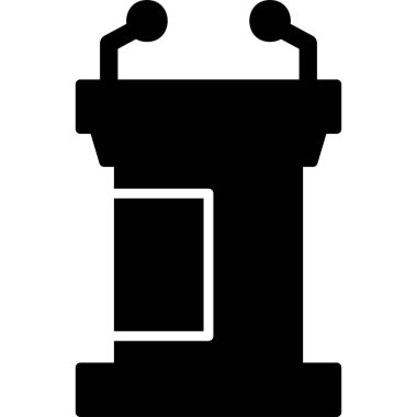 Podyum. Web simgesi basit bir illüstrasyon. Tribün simgesi