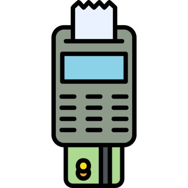 Modern pos terminalinin vektör illüstrasyonu 