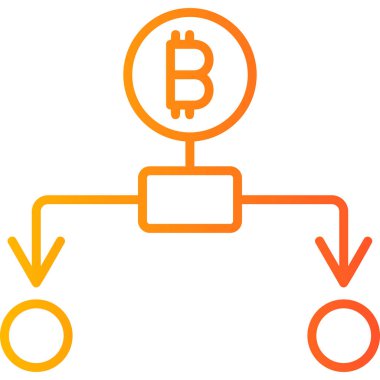 Çeşitlendirme bitcoin, kişisel ve ticari kullanım için illüstrasyon simgesi 