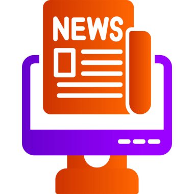 Canlı haber modern simgesi, vektör illüstrasyonu