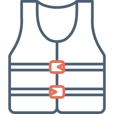 Renkli düz güvenlik yelek vektör simgesi