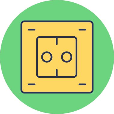 güç soketi simgesi, vektör çizim 