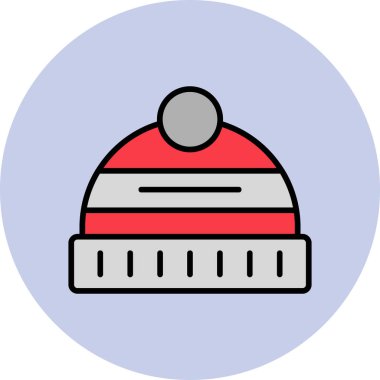 Kış Şapkası. Web simgesi basit illüstrasyon