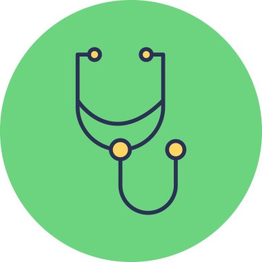 Steteskop. Web basit illüstrasyonu