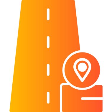road way and Location pin. web icon simple illustration