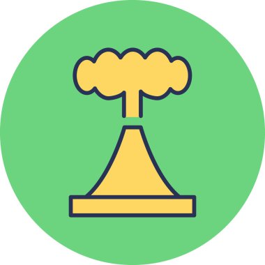 Yanardağ. Web simgesi basit illüstrasyon 