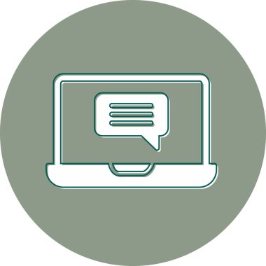 Çevrimiçi İletişim simgesi vektör illüstrasyonu