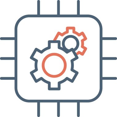 CPU icon, vector illustration simple design
