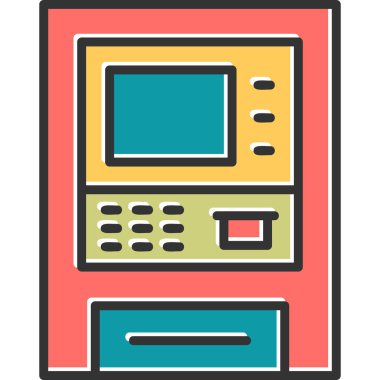 atm vektör simgesi modern basit illüstrasyon