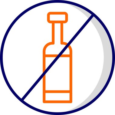 Alkol yok basit web simgesi vektör illüstrasyonu