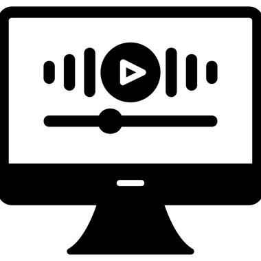 Müzik videosu modern simgesi, vektör illüstrasyonu