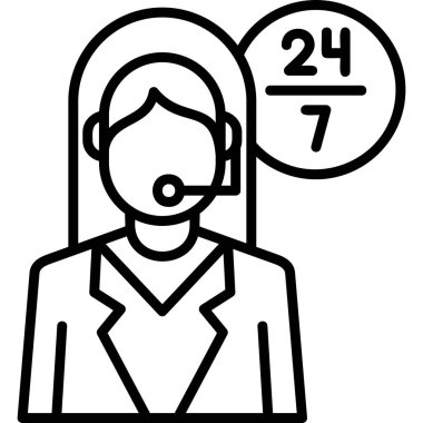 Müşteri hizmetleri modern simgesi, vektör illüstrasyonu