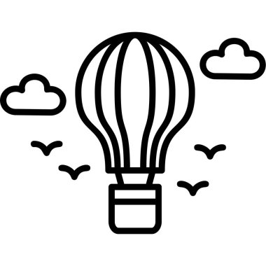 sıcak hava balonu simgesi, vektör illüstrasyon tasarımı