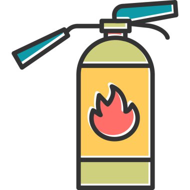 Yangın söndürme ikonu. Web için gaz hidrantı vektör simgelerinin özet çizimi