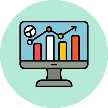 Grafik Analitiği. Web simgesi basit illüstrasyon