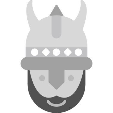 Şövalye Avatar 'ın düz vektör çizimi. Viking simgesi