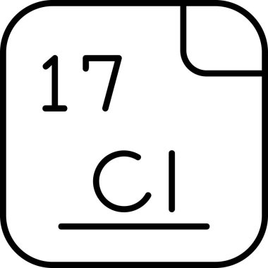 Klor, kimyasal element, ağ basit illüstrasyon