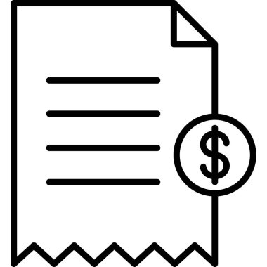 Alışveriş makbuzu, web simgesi basit illüstrasyon