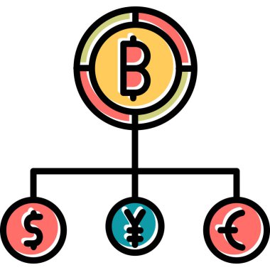 Bitcoin Yapısı düz vektör simgesi