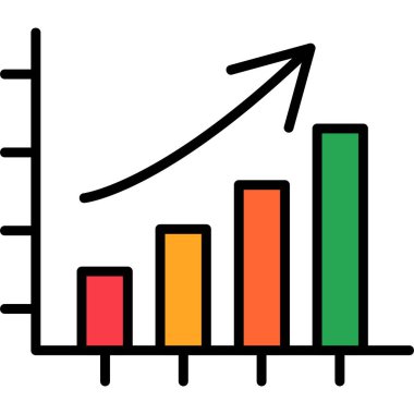 iş grafiği simgesi, vektör illüstrasyonu